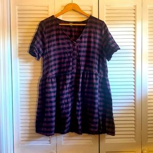 Black and purple babydoll dress